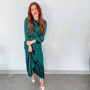 Long Sleeve Satin Maxi Dress